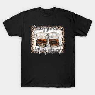 Chasing You Like A Shot Of Whiskey Leopard And Bull Skull T-Shirt